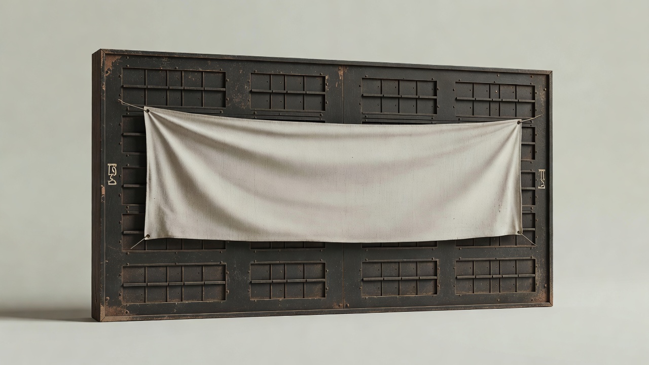 Soft-lit render of an old manual football scoreboard on a plain background